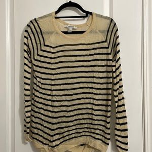Forever 21 tan shirt with black stripes - size S